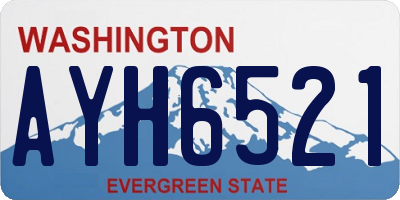 WA license plate AYH6521