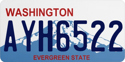 WA license plate AYH6522