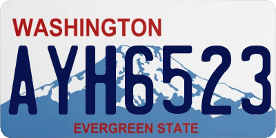 WA license plate AYH6523