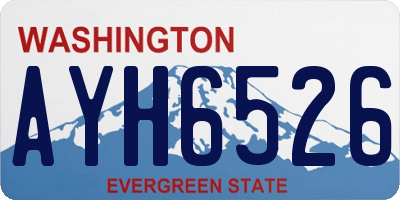 WA license plate AYH6526