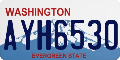WA license plate AYH6530