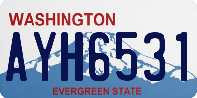 WA license plate AYH6531