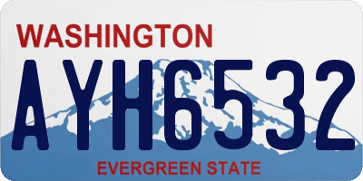 WA license plate AYH6532