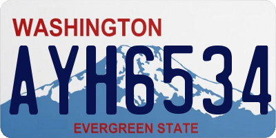 WA license plate AYH6534
