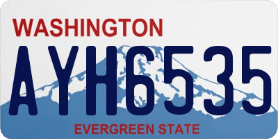 WA license plate AYH6535