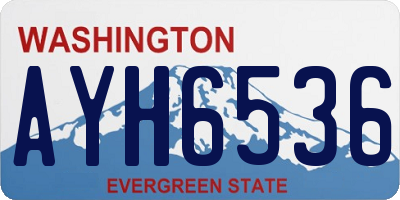 WA license plate AYH6536