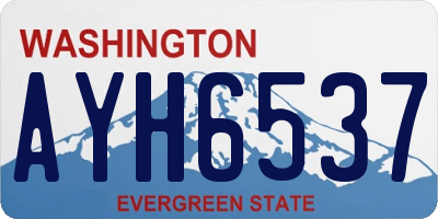 WA license plate AYH6537