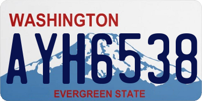 WA license plate AYH6538