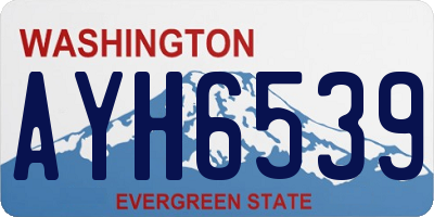WA license plate AYH6539