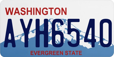 WA license plate AYH6540