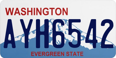WA license plate AYH6542