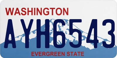 WA license plate AYH6543
