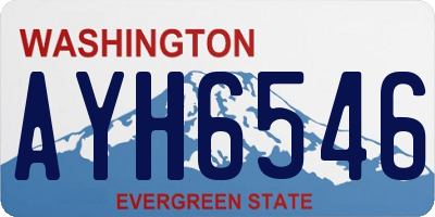 WA license plate AYH6546