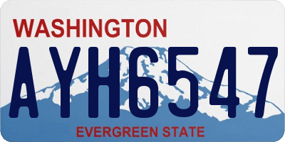 WA license plate AYH6547