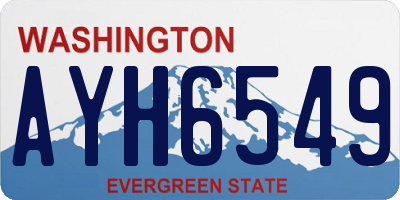 WA license plate AYH6549