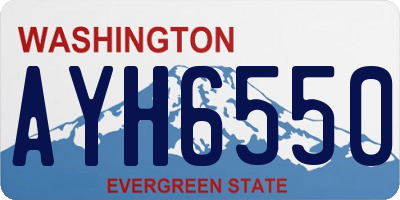 WA license plate AYH6550