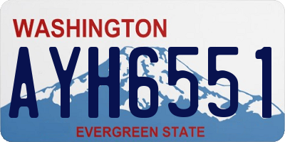 WA license plate AYH6551