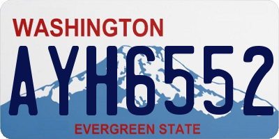 WA license plate AYH6552