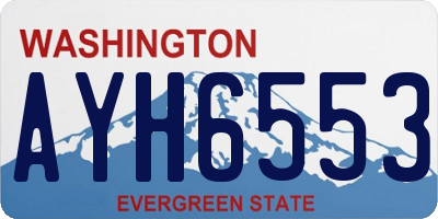 WA license plate AYH6553