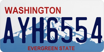 WA license plate AYH6554