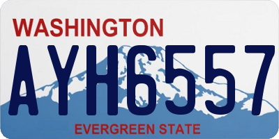 WA license plate AYH6557