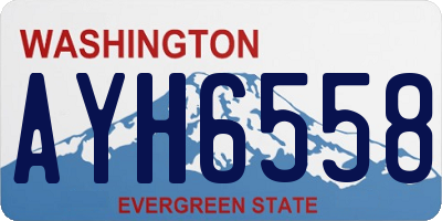 WA license plate AYH6558