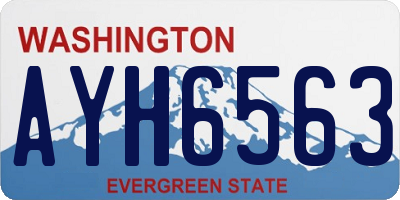 WA license plate AYH6563