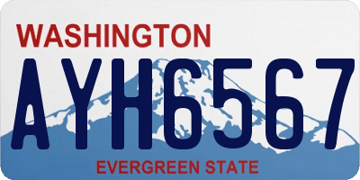 WA license plate AYH6567