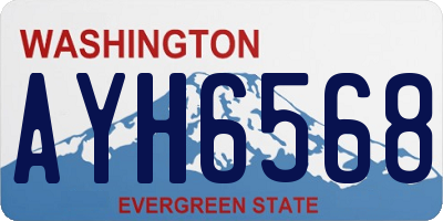 WA license plate AYH6568