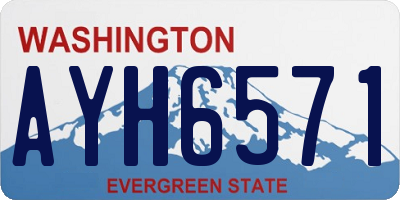 WA license plate AYH6571