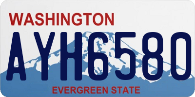 WA license plate AYH6580