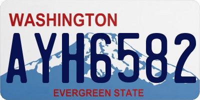WA license plate AYH6582