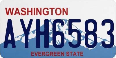 WA license plate AYH6583