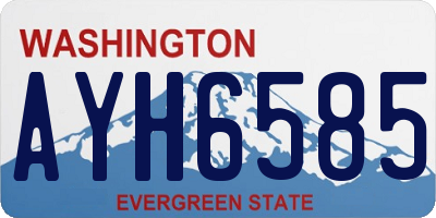 WA license plate AYH6585