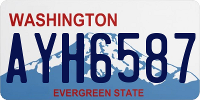 WA license plate AYH6587