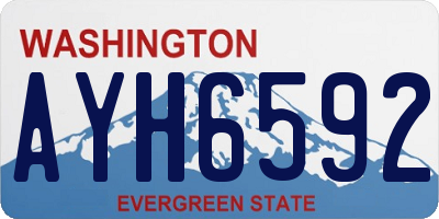 WA license plate AYH6592
