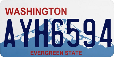 WA license plate AYH6594