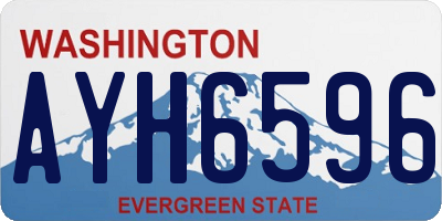 WA license plate AYH6596