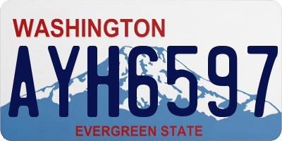 WA license plate AYH6597