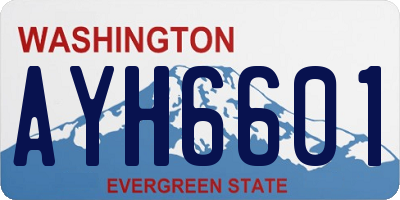 WA license plate AYH6601