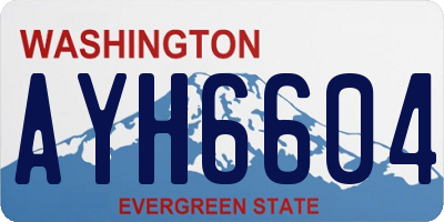 WA license plate AYH6604