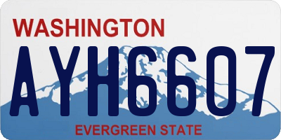 WA license plate AYH6607