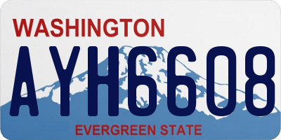 WA license plate AYH6608