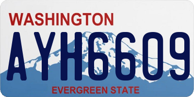 WA license plate AYH6609