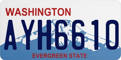 WA license plate AYH6610