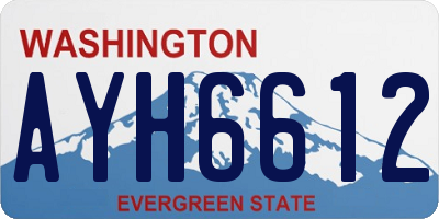 WA license plate AYH6612