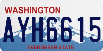 WA license plate AYH6615