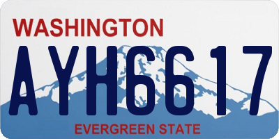WA license plate AYH6617