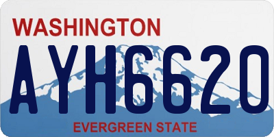 WA license plate AYH6620