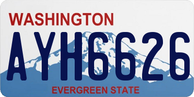 WA license plate AYH6626